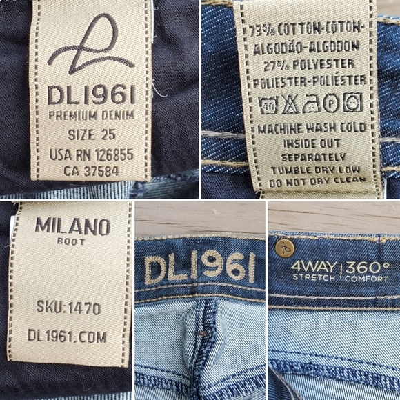 DL1961 Milano Boot 1470 Low Rise y2k Medium Wash 4 Way Stretch Bootcut Jeans - Picture 6 of 8